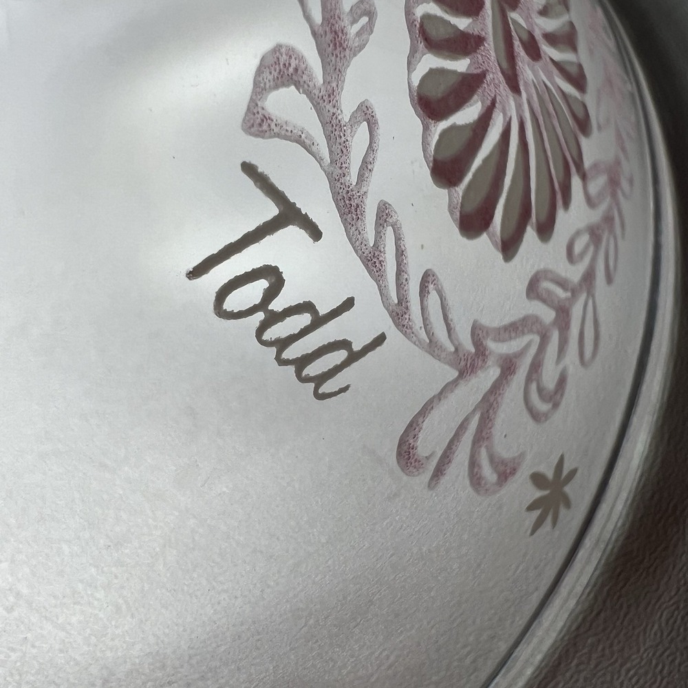 2-Vtg Todd Glass Clear Glass Fruit or Dessert Bowls Pink White‎ Daisy - Picture 7 of 7